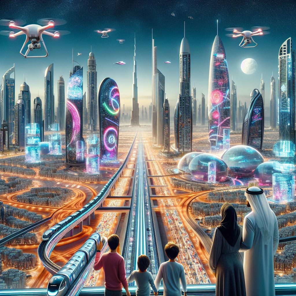 luxury vacations: 2. Exploring high-tech attractions for tech enthusiasts in Dubai. No text.