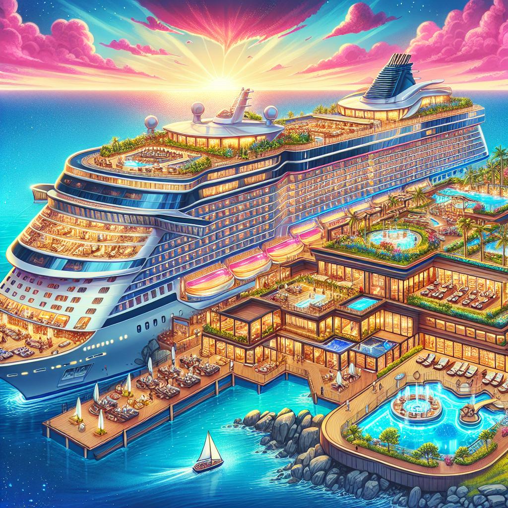 luxury vacations: 2. Features and amenities onboard Cunard's future voyages. No text.