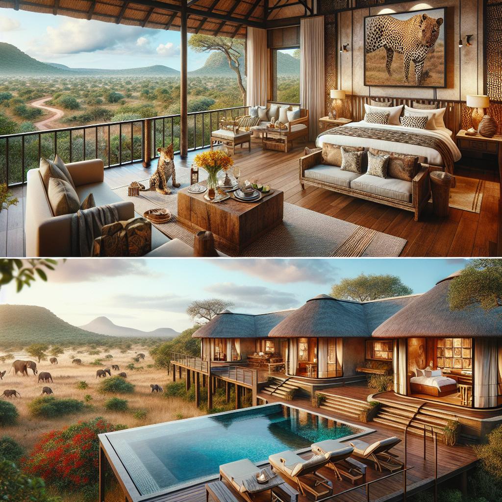 luxury vacations: 2. Luxury accommodation choices at Londolozi. No text.