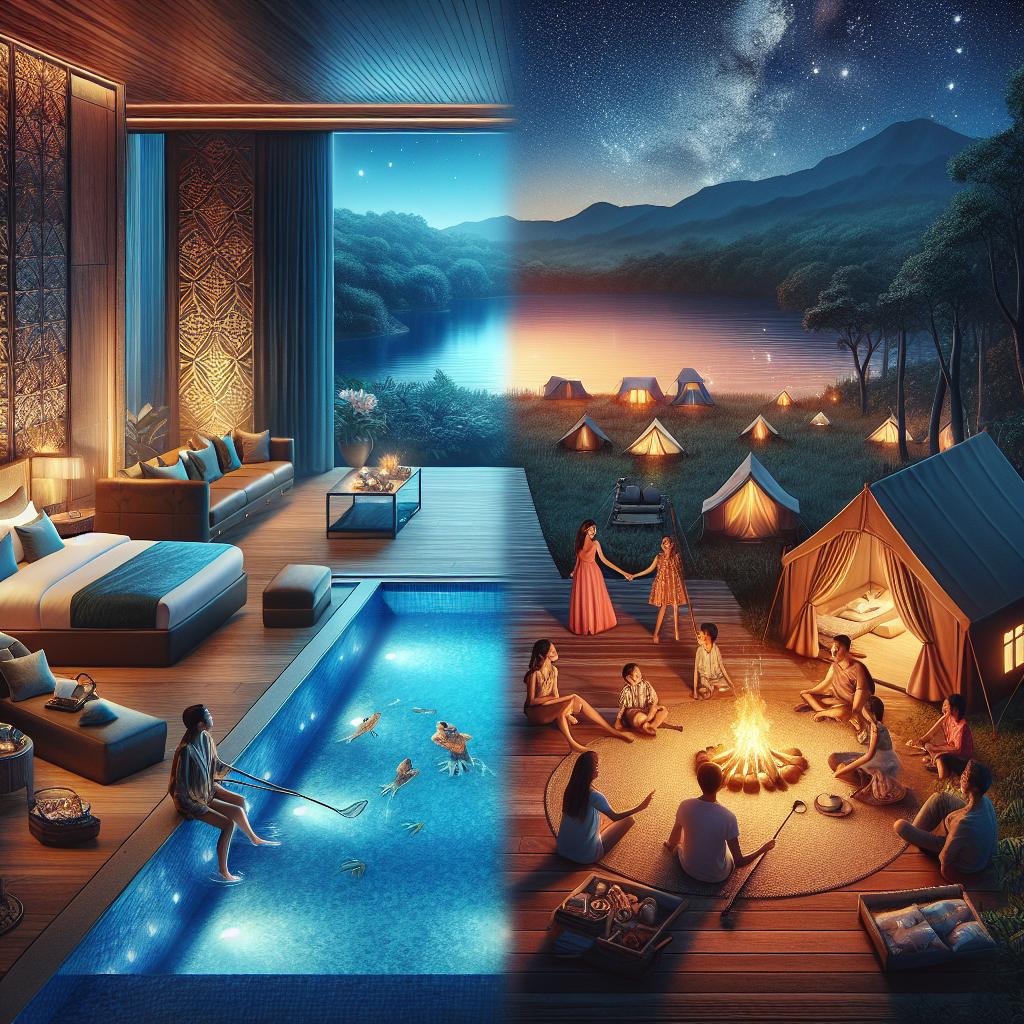 luxury vacations: 2. Materialistic appeal vs emotional value of vacations. No text.