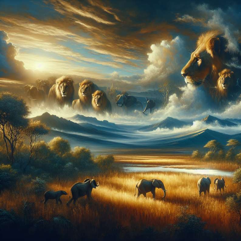 Captivating Moments on an African Safari Observing Lions and Elephants.jpg: luxury vacation